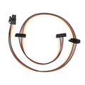 SATA power splitter cable with multi-color wires and 4-pin to 15-pin connectors