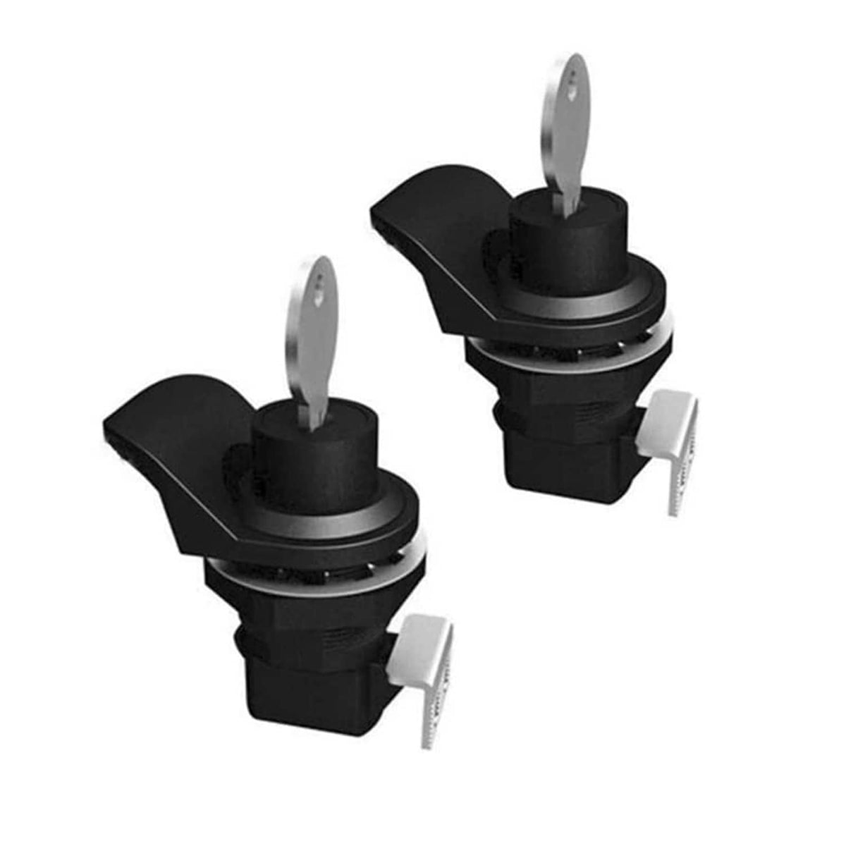 Black push-button glove box latch with keys, two-pack lock components