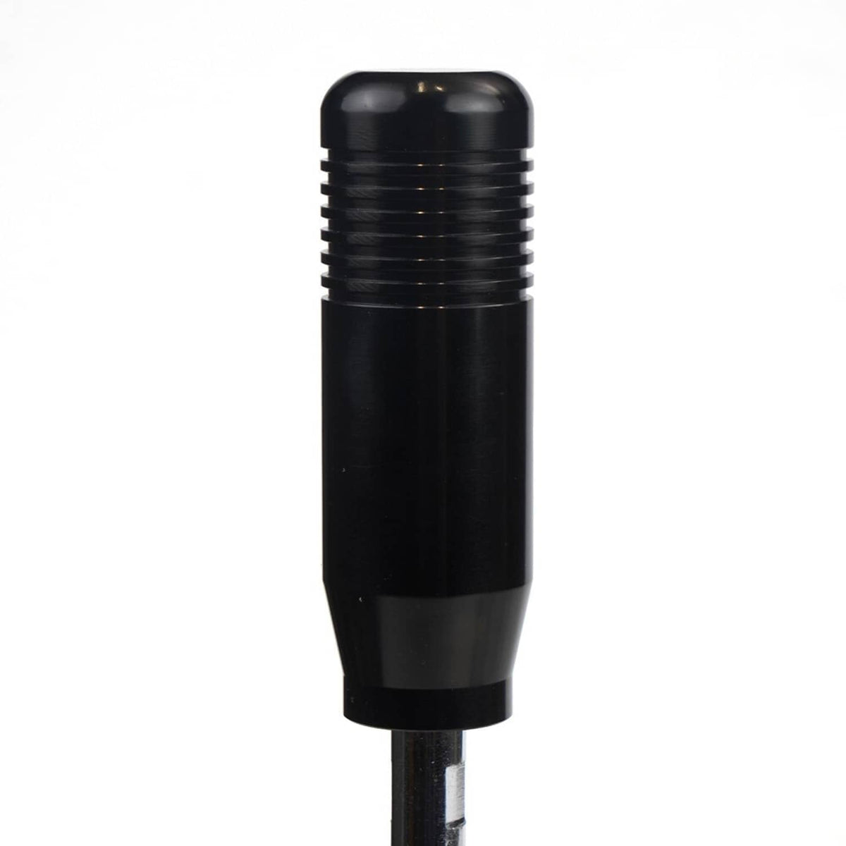 Close-up of black shift lever grip and chrome shaft for USB sequential shifter