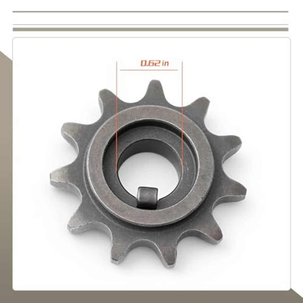 Dark gray steel sprocket gear with inner splined opening, toothed outer edge