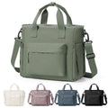 Insulated lunch tote bag, olive green, zip front and side carry straps