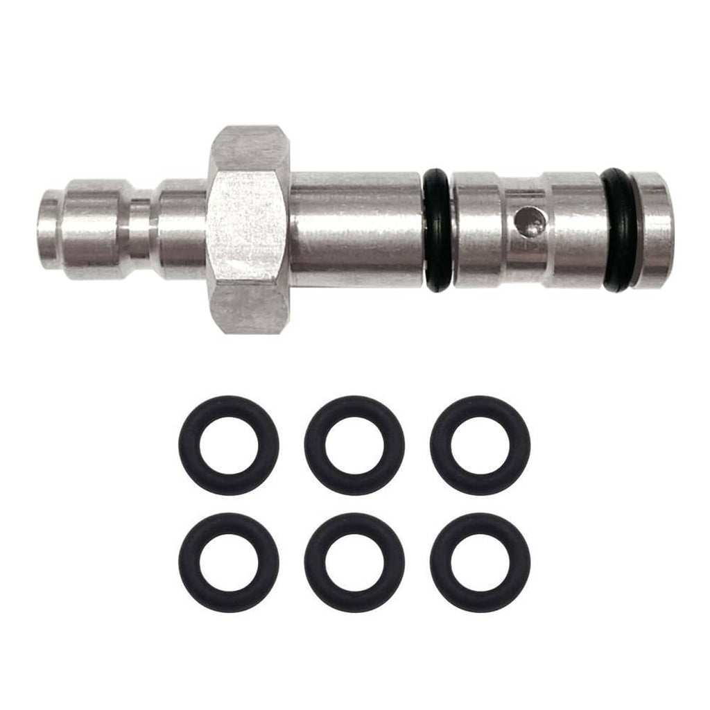 Stainless steel quick-filling probe with threaded coupler and O-ring seals