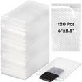 Double-wall bubble cushion wrap bags, 6x8.5 in, self-seal, clear 120-pack