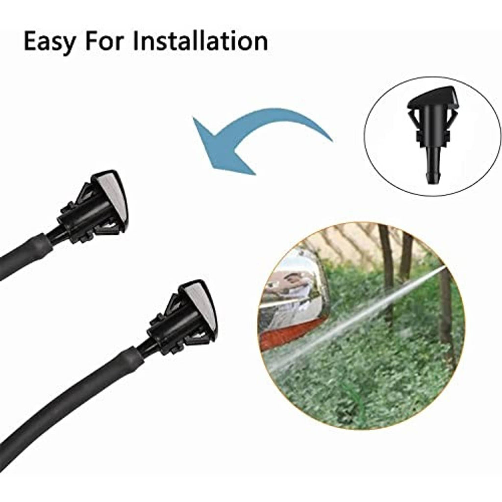 Washer nozzle kit showing black nozzle adapters and spray tip insert