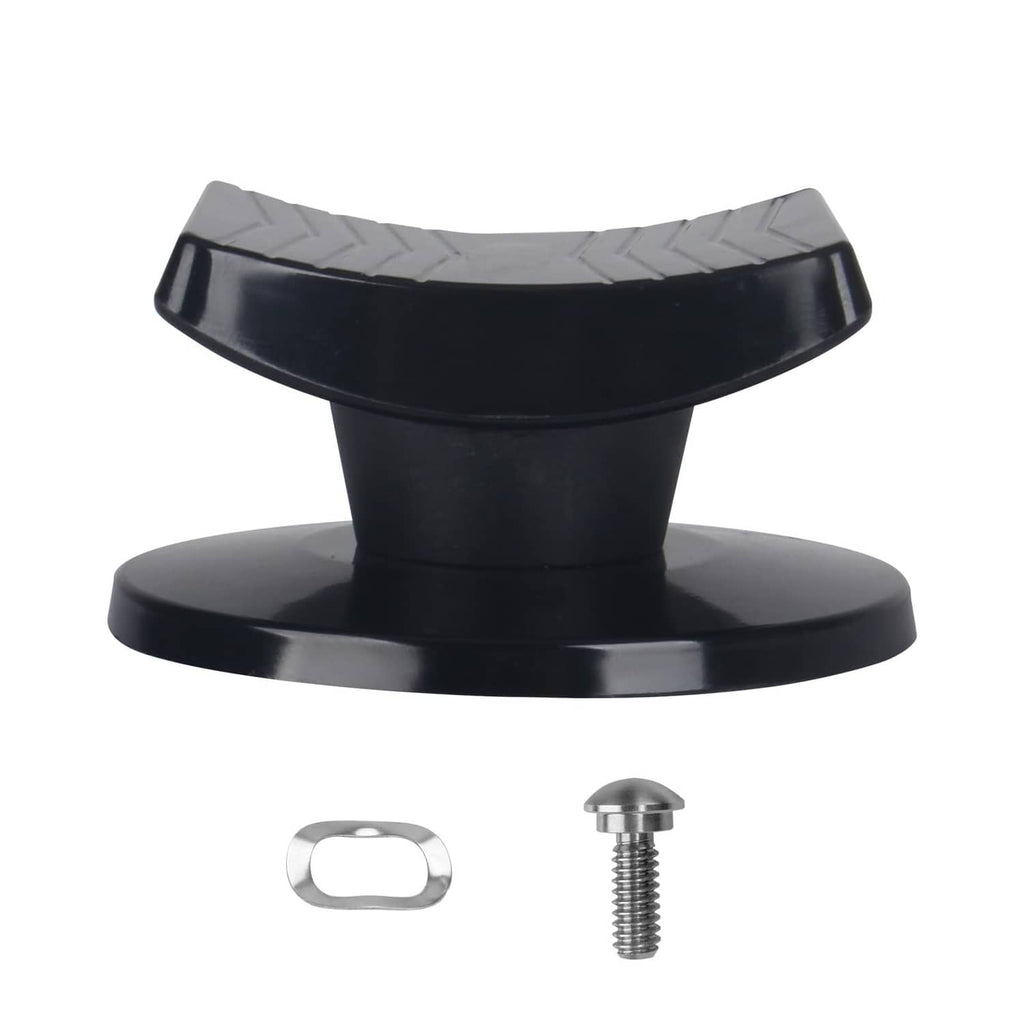 Black lid knob replacement, domed base and threaded stud