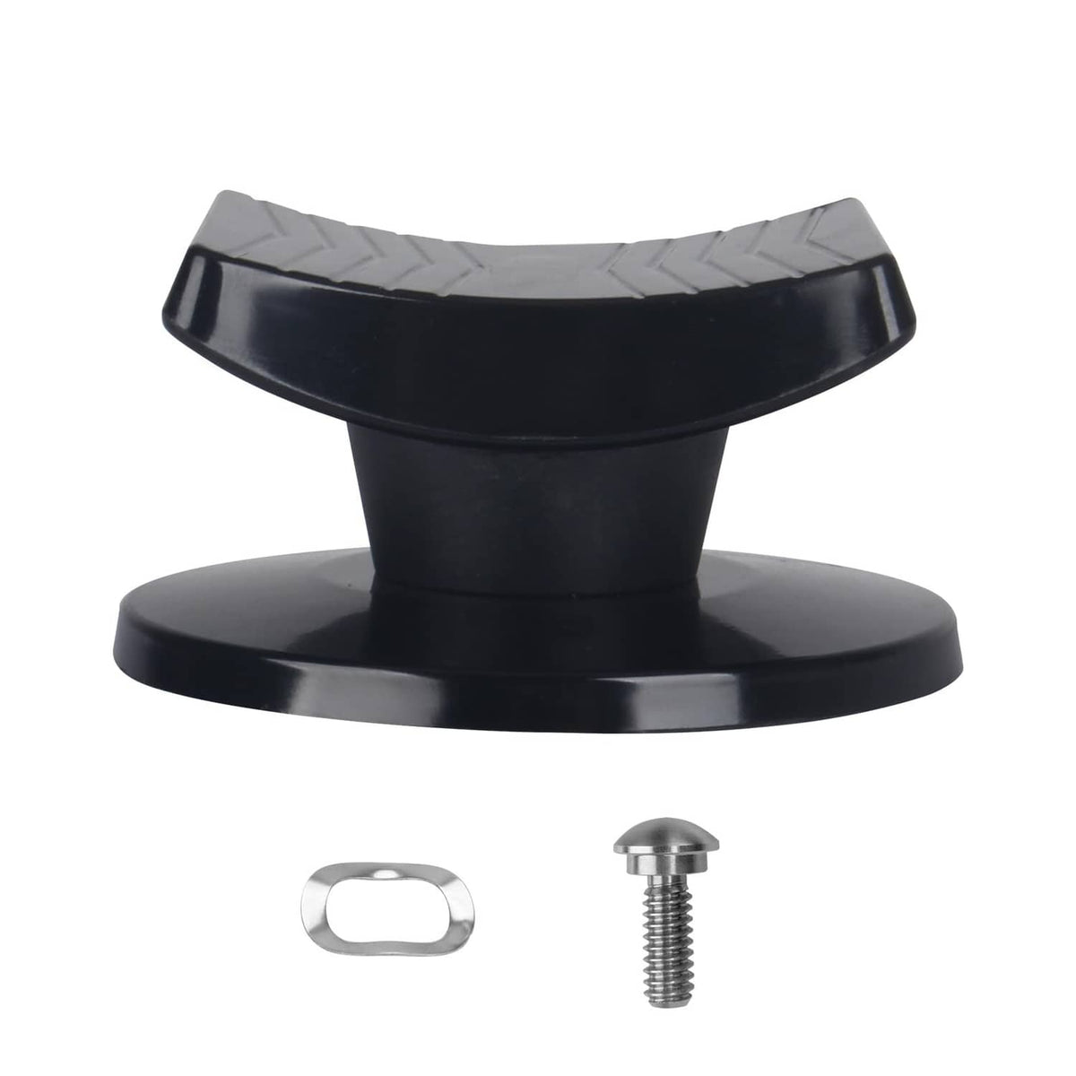 Black lid knob replacement, domed base and threaded stud
