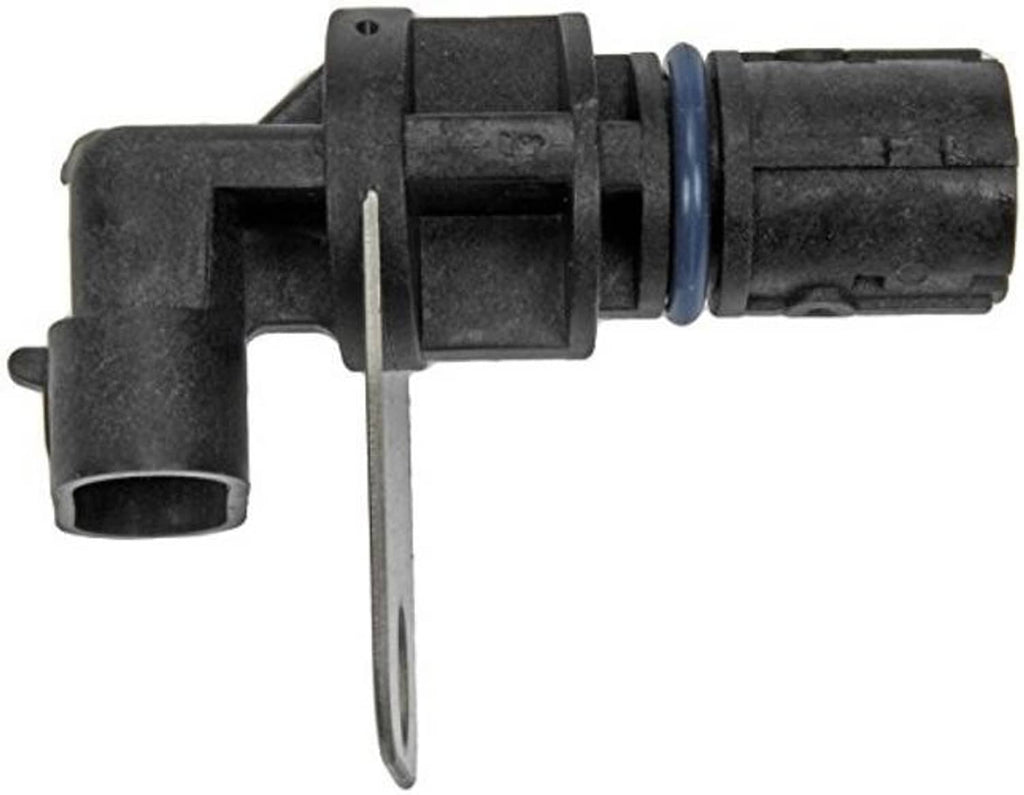 Engine crankshaft position sensor with black housing, gray plug, blue seal, and bracket pin