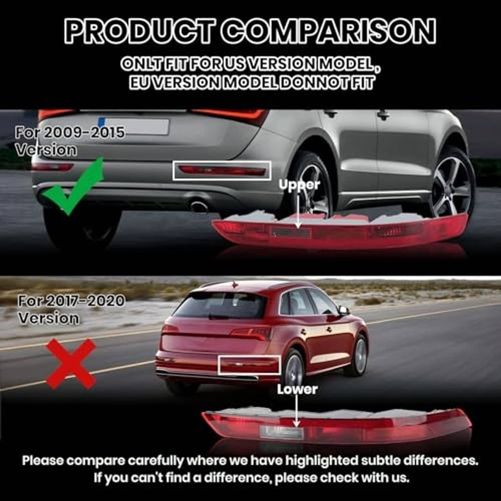 Rear bumper taillight lamp lens, red with horizontal segment pattern