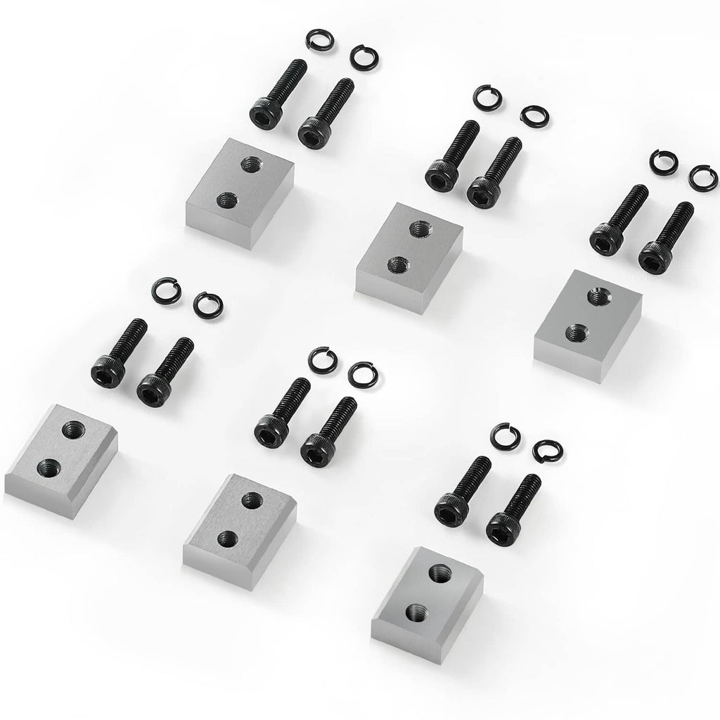 Steel rebar cutter jaw blade set, threaded blocks with screws and washers