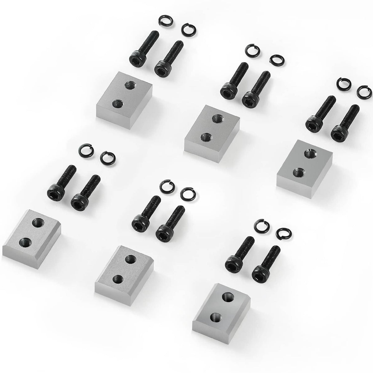 Steel rebar cutter jaw blade set, threaded blocks with screws and washers