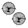 Uimoso black wall fan set with two circular wire grilles and adjustable mounts