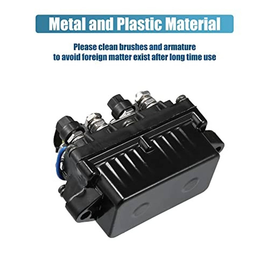 Compact outboard trim relay with ribbed black housing and four terminal studs