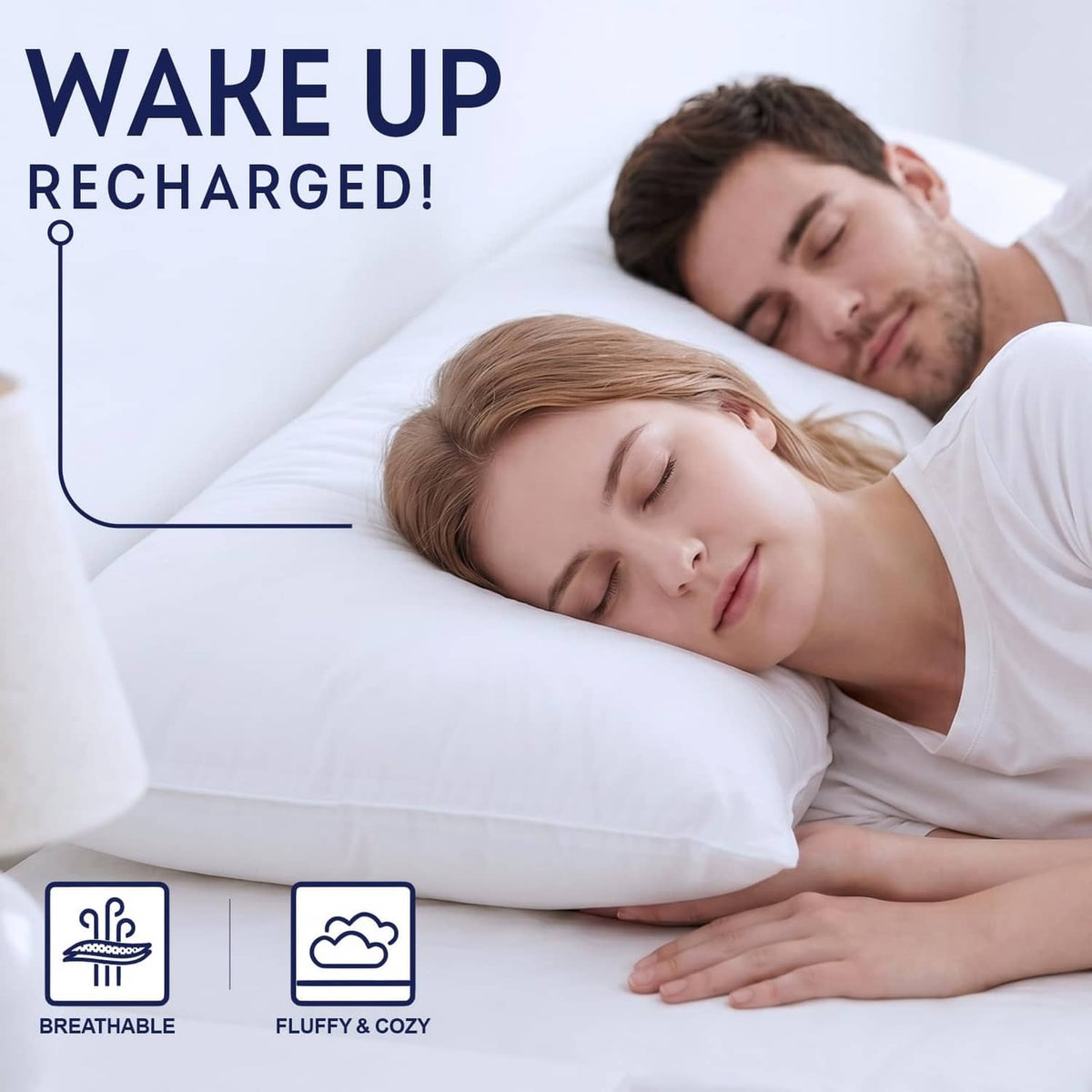 White body pillow insert for comfortable sleep, breathable and cozy