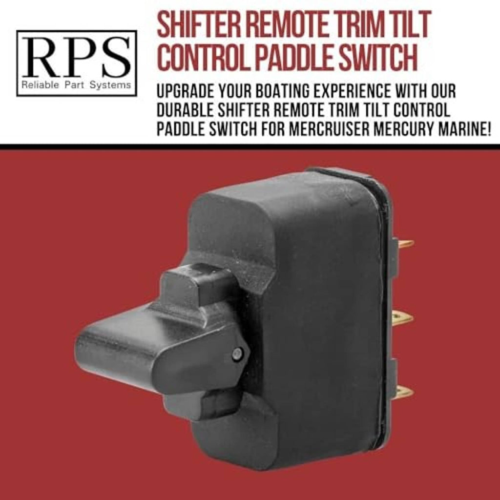 Black marine remote trim tilt paddle switch with side lever and three terminals
