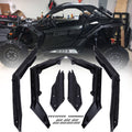 Black front and rear mud guard flaps set with mounting bolts and screws