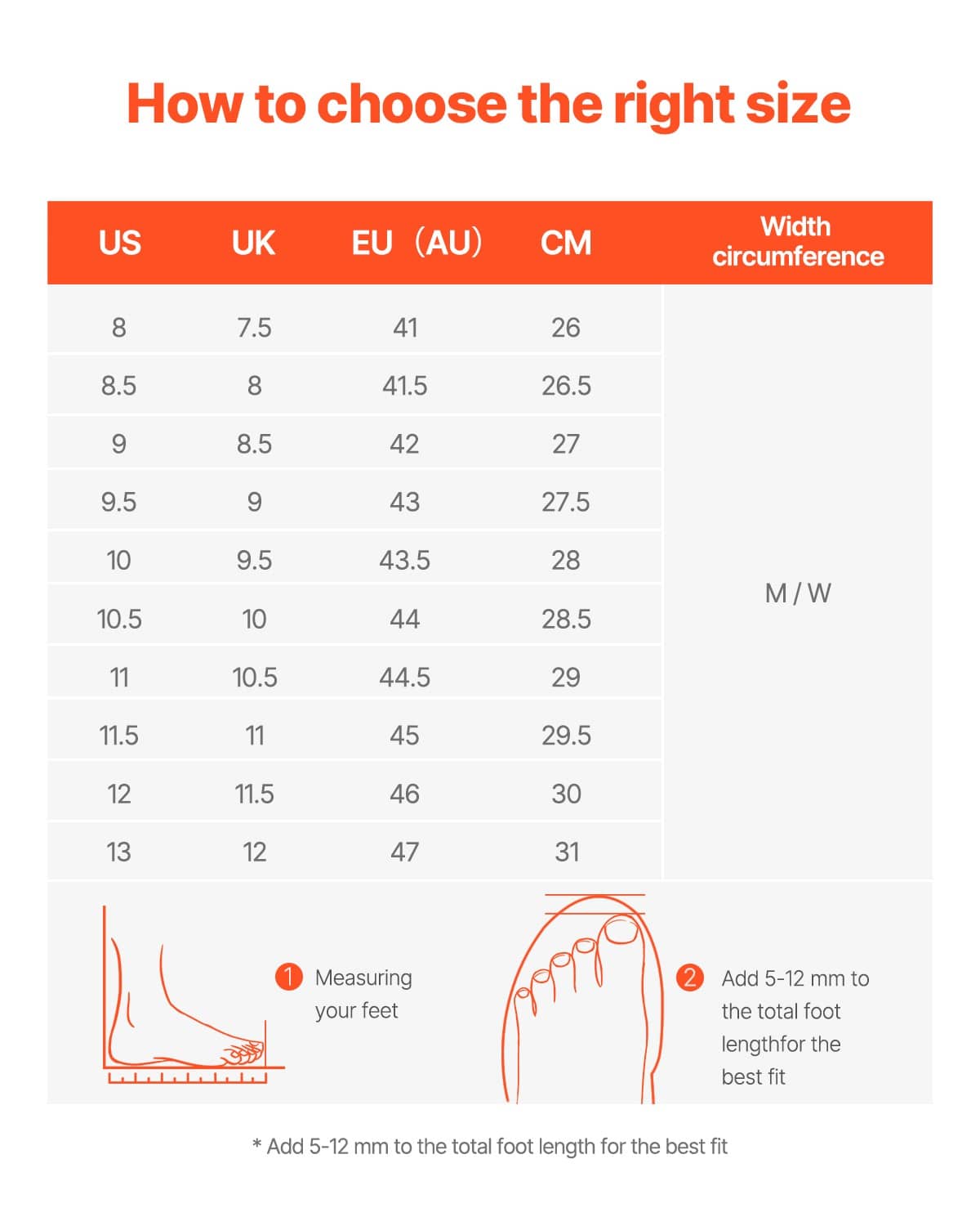 Size chart graphic for lace-up work shoes, showing US to EU sizing and width