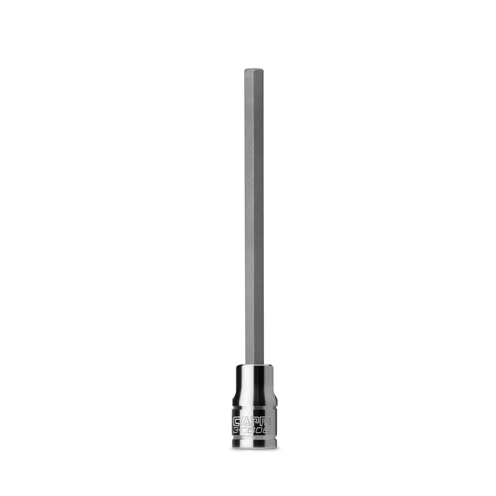 Long 5 mm hex bit socket with square 1/4-inch drive