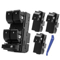 Power window switch kit with multiple black rocker switches and control modules