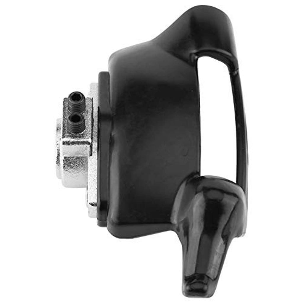 Black tire changer duck head with silver mount block and curved handle