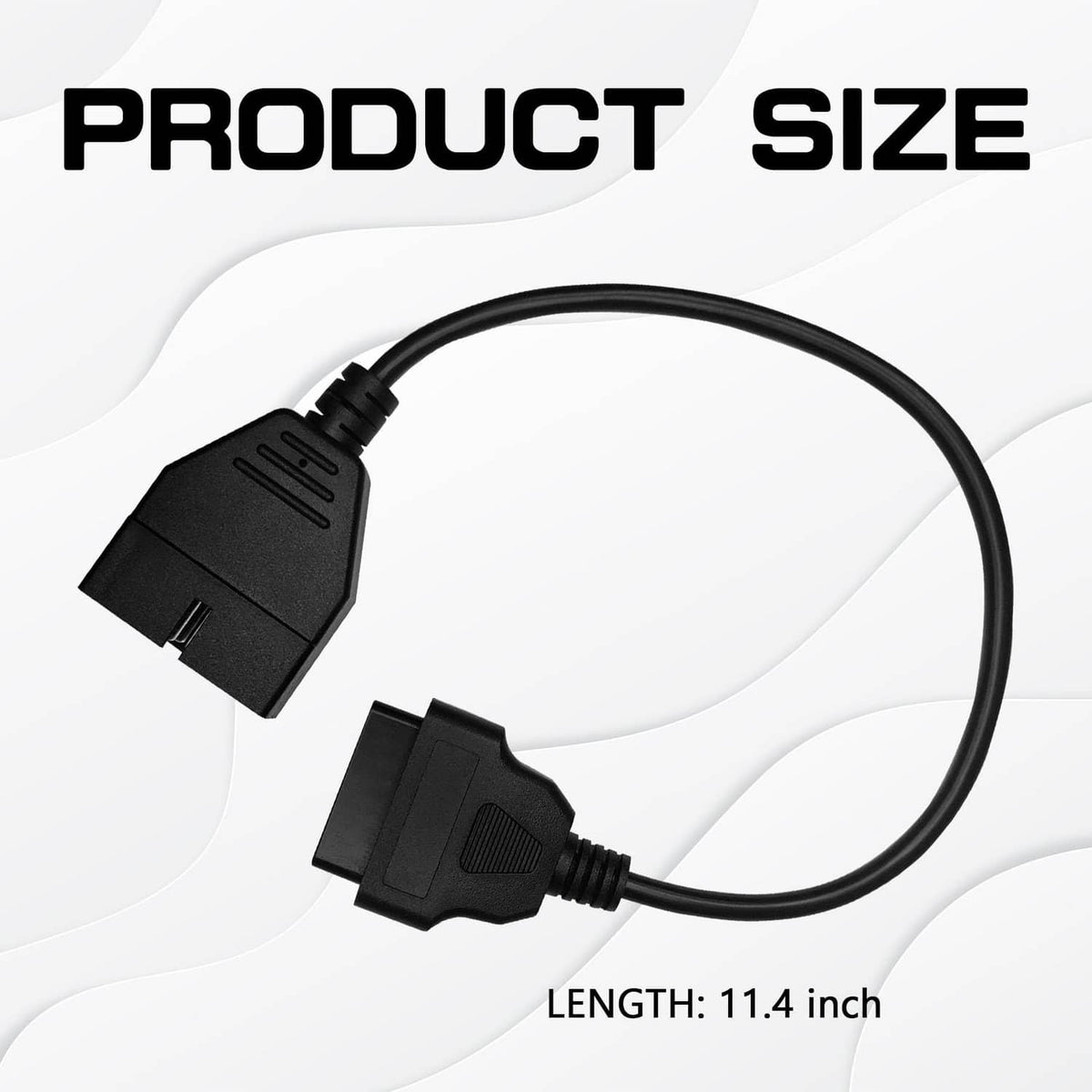 Black OBD adapter cable with two diagnostic connector plugs