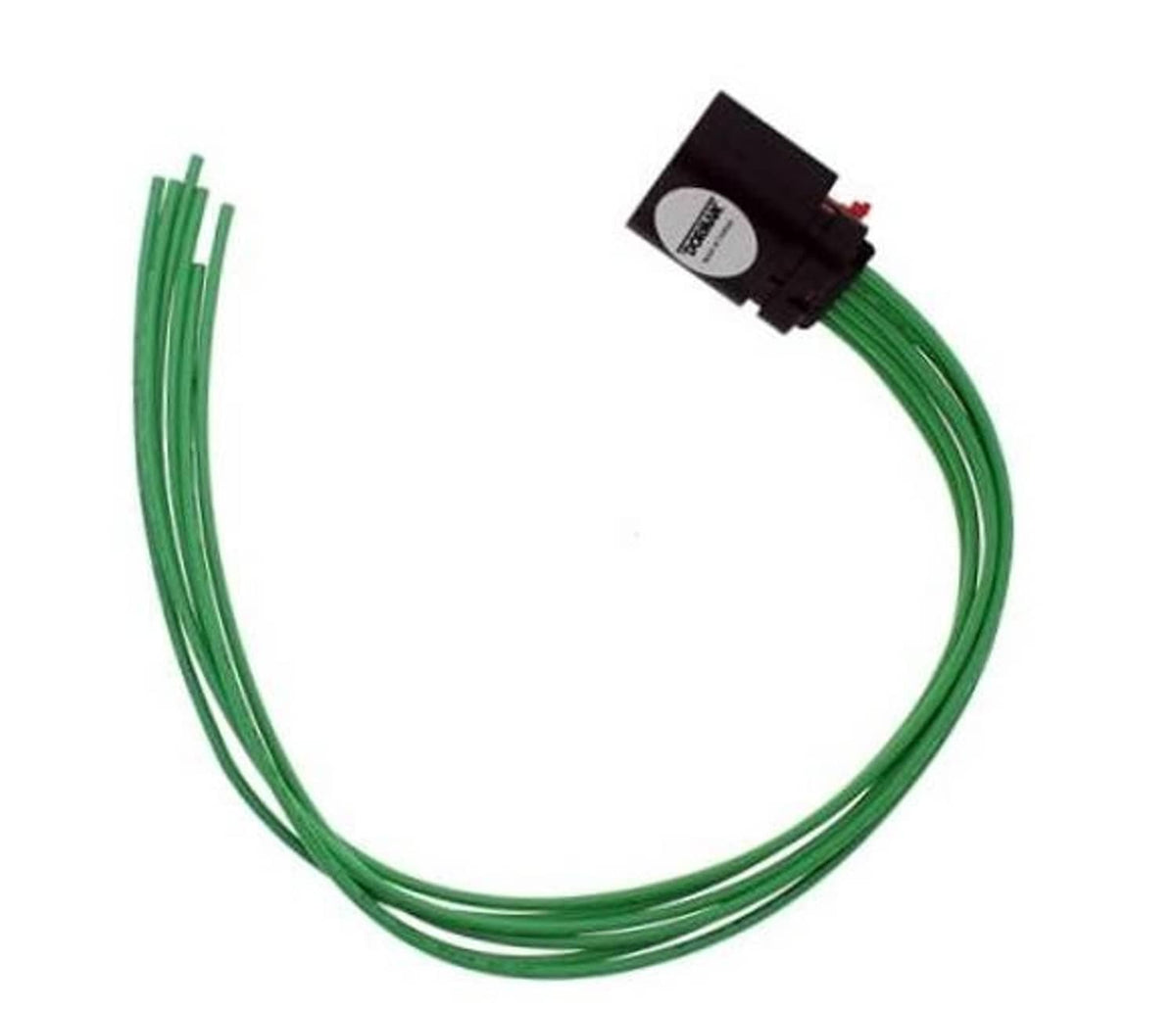 Throttle body connector harness with green wire leads and black sensor plug