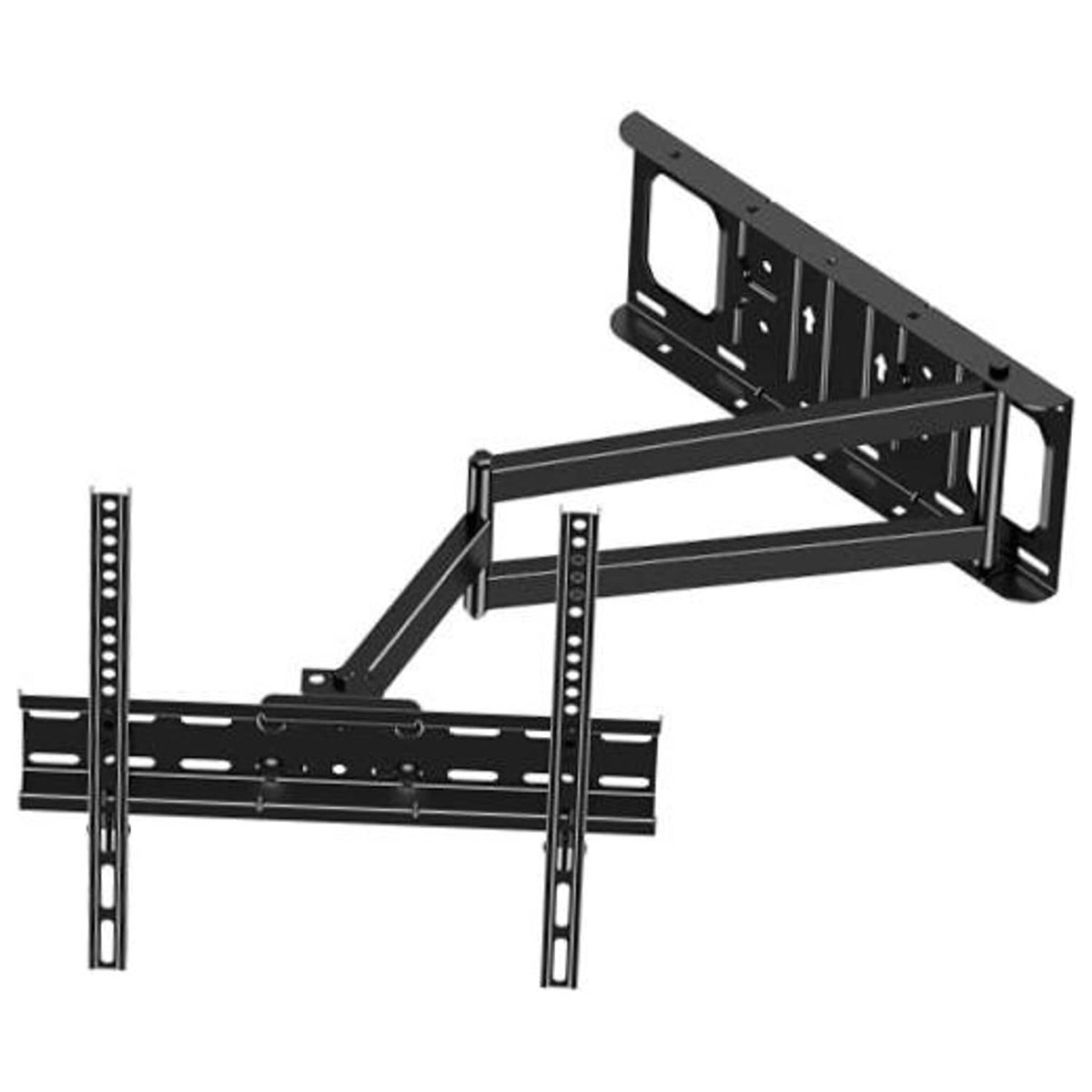 Black long-arm TV wall mount bracket with adjustable mounting rails