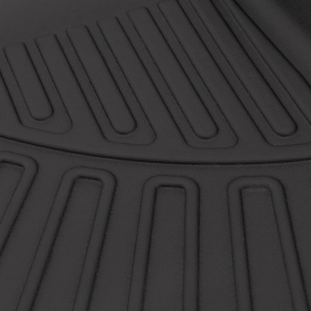 All-weather TPE floor mat liner with raised ridges and channel pattern