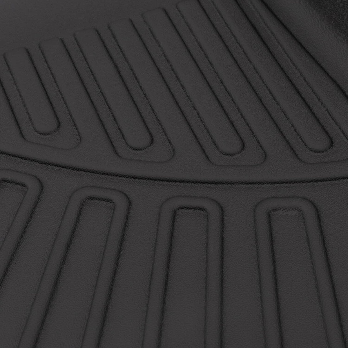 All-weather TPE floor mat liner with raised ridges and channel pattern
