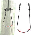 Single step climbing aider rope ladder with red-edged U-shaped step loop
