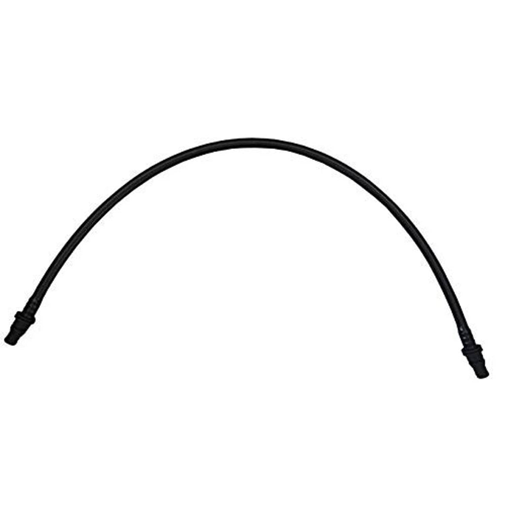 Black bent coolant hose with two molded connector ports