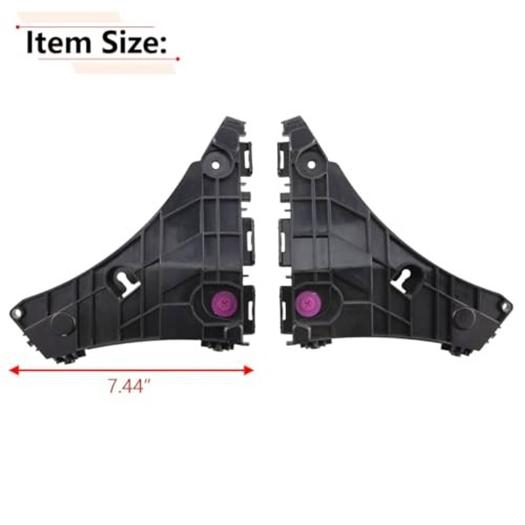 Front bumper bracket pair with curved shape, circular mounts, and pink retaining clips