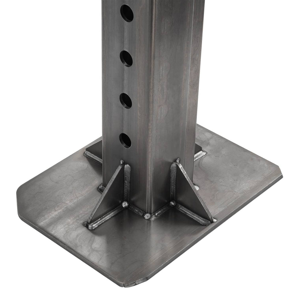 Heavy-duty steel gooseneck to 5th-wheel adapter inner part with bolt holes