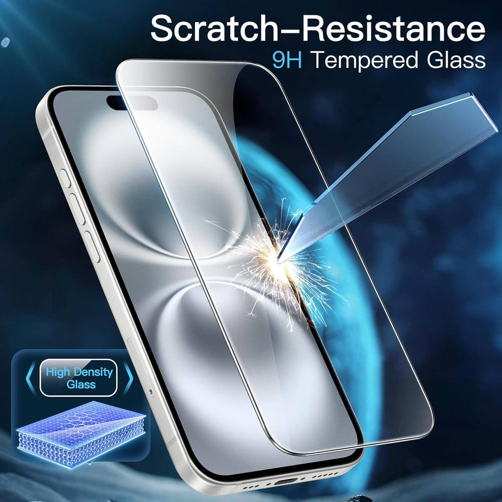 Tempered glass screen protector, scratch-resistant clear glass film