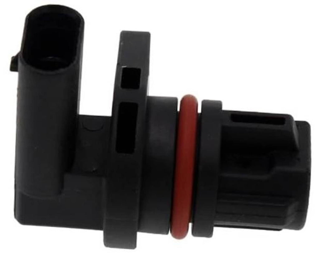 Engine camshaft position sensor with black electrical connector and red seal ring