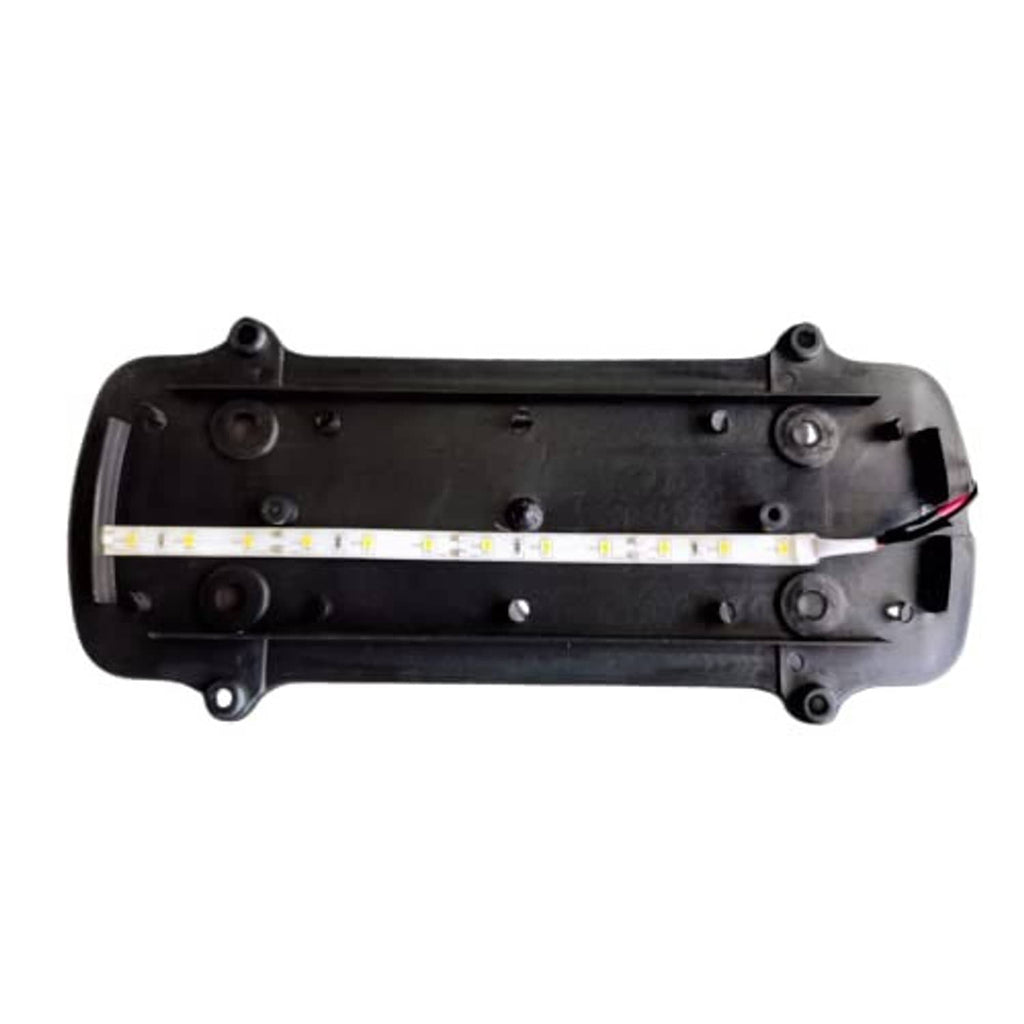Back housing of taxi roof light topper with visible LED strip and wiring
