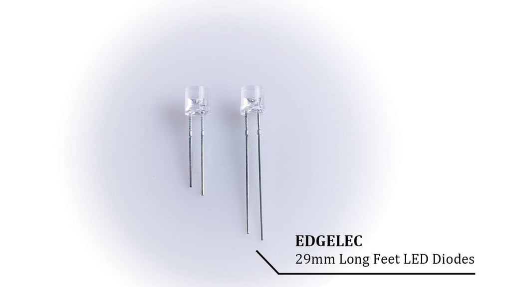 Warm white 3mm LED diodes with straight pins, clear round lens
