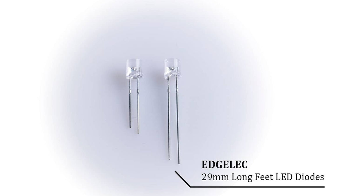 Warm white 3mm LED diodes with straight pins, clear round lens