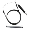 Deck engagement cable set with black housing, coiled spring and loop eyelets