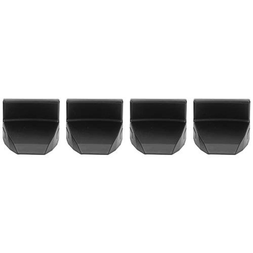 Set of 4 black tire changer jaw clamp covers, angled front view