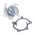 Engine water pump with attached flange and dark gasket seal ring