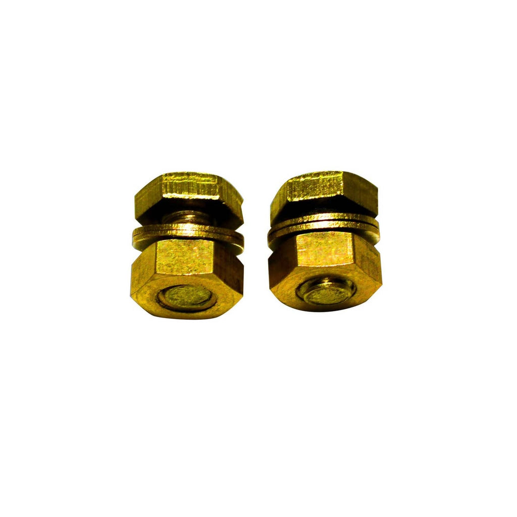 Pair of gold terminal connectors for battery cable extension.