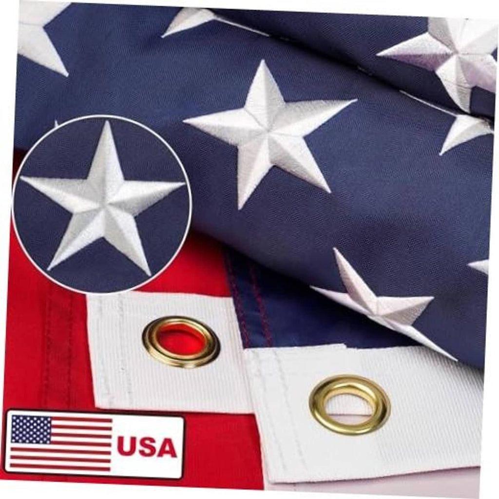 American flag polyester banner with blue field, white stars, red and white stripes