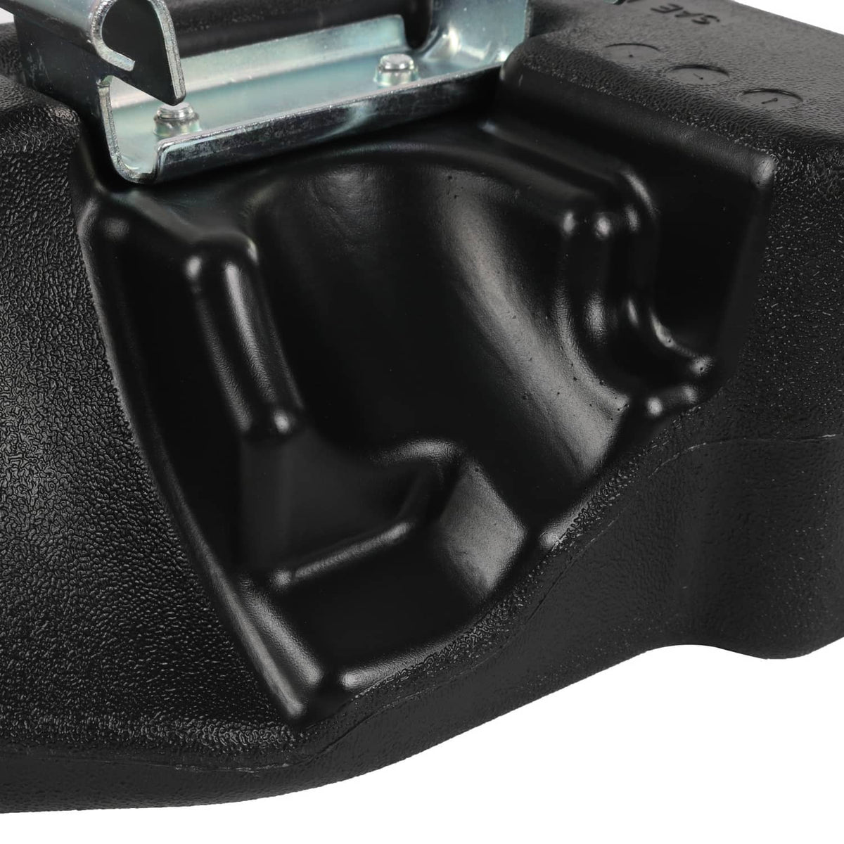 Fuel gas tank with cap, black plastic base with recessed molded fuel outlet area