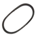Clutch drive belt loop with black toothed ribs and textured inner edge