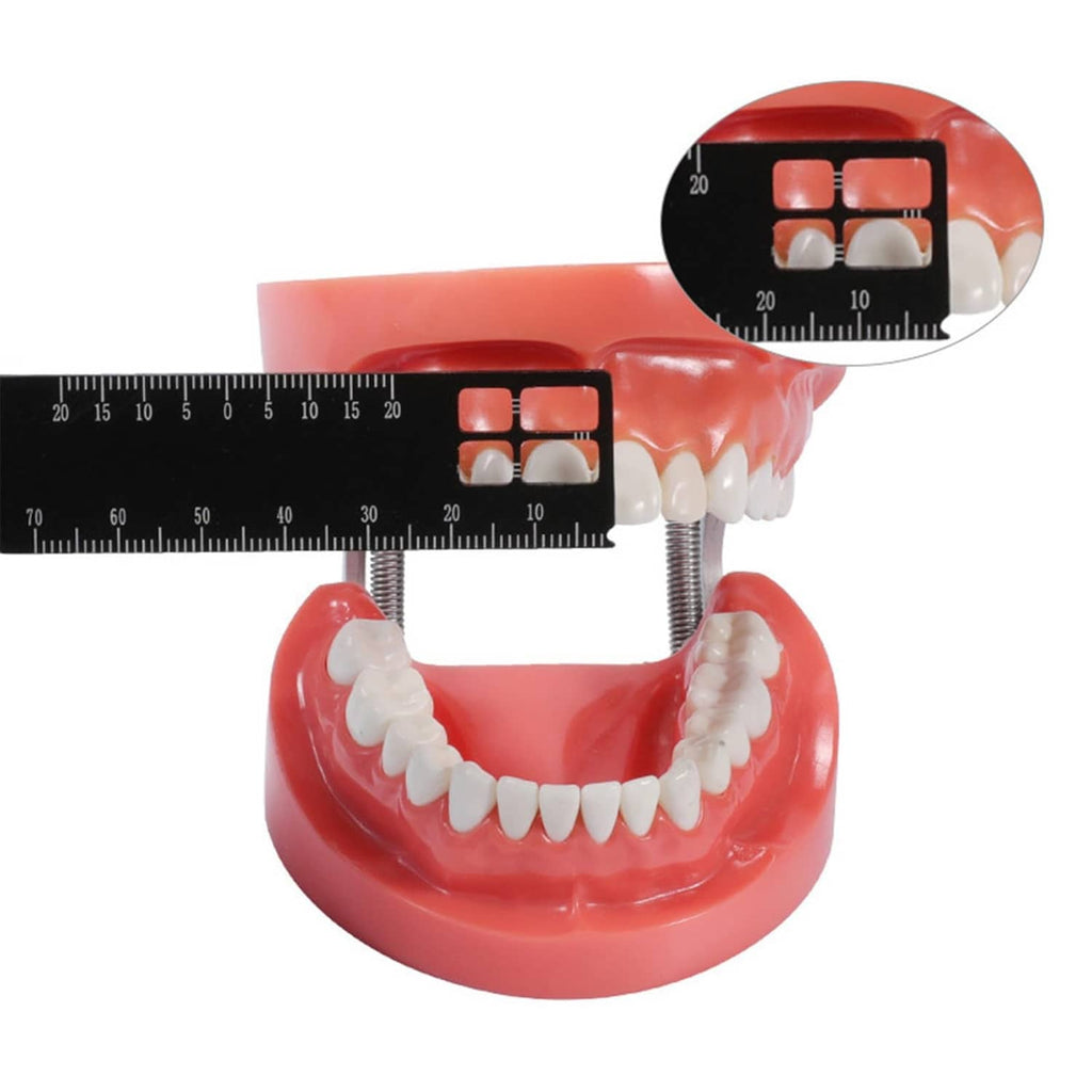 Black dental precision measuring ruler with clear scale and accessory bracket on top