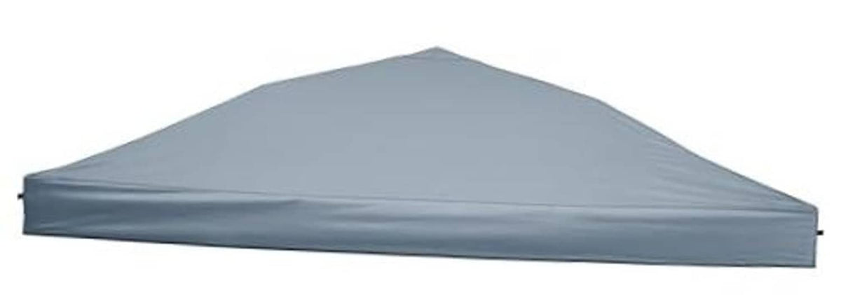 Gray 10x10 pop-up canopy top, peaked roof with side valance panels