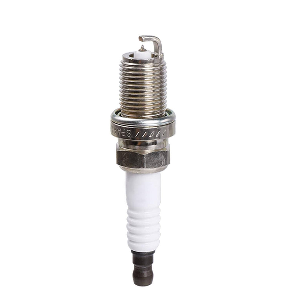 Spark plug with metal electrode, ceramic insulator, and threaded metal shell
