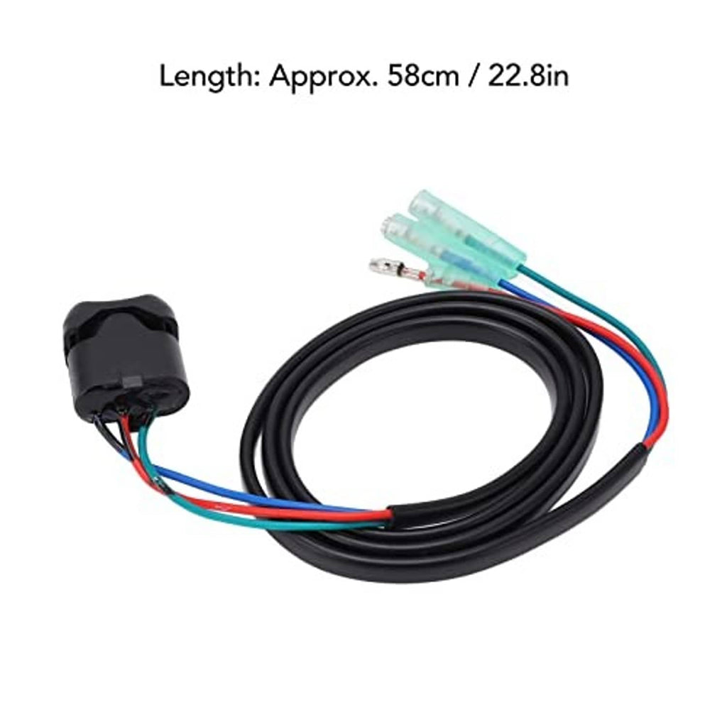 Trim/tilt remote control cable, black coiled wires with turquoise terminal tips