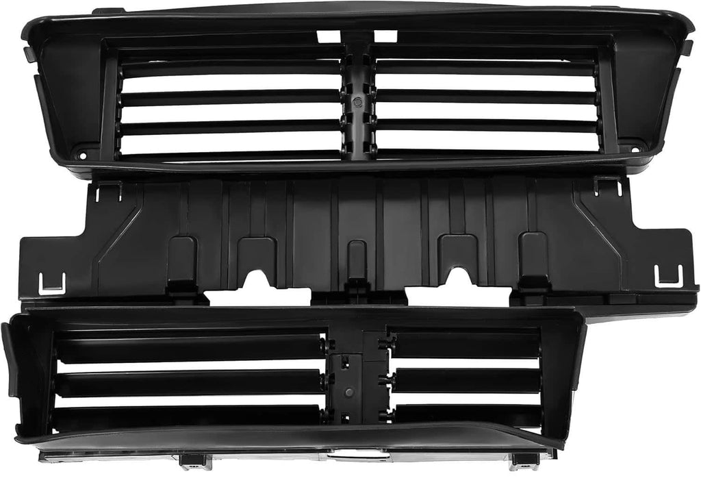 Radiator active grille shutter with motor, front and rear assembly with two louver sets
