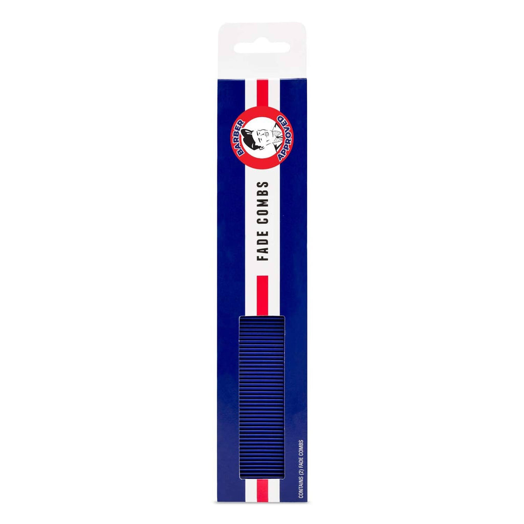 Blue anti-static heat resistant hair comb, packaged on a retail card